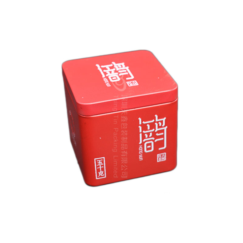 红色方形茶叶罐